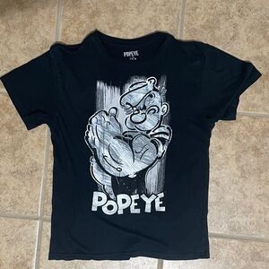 Popeyes Shirt Men’s Medium Short Sleeve Black Graphic Tee